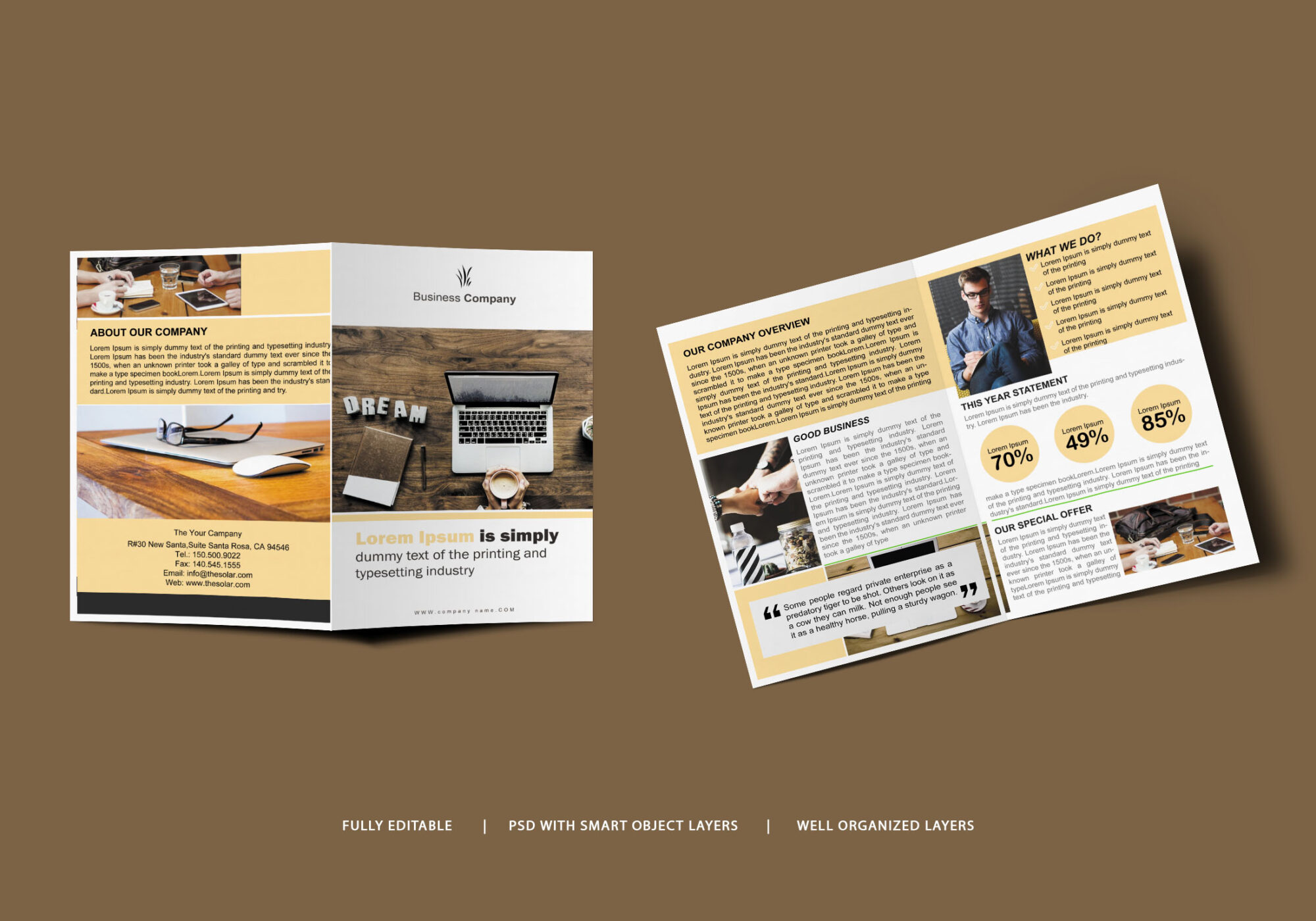 Free Inspiration Bi fold Brochure Design