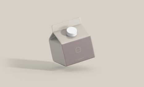 Free Milk Box Packaging Design Mockup
