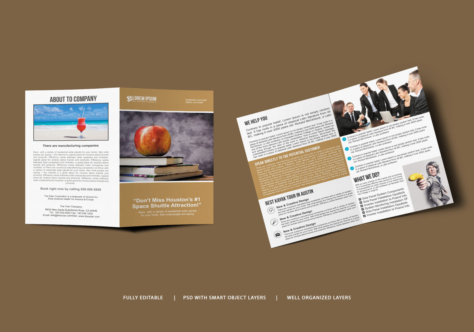Free Modern Bi Fold Brochure Design