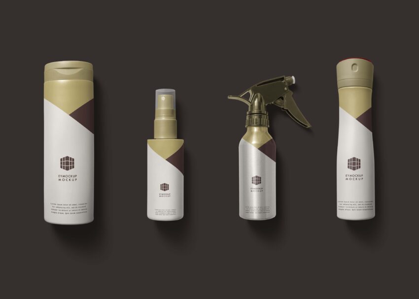 Free Spray Bottles Mockup Free Spray Bottles Mockup