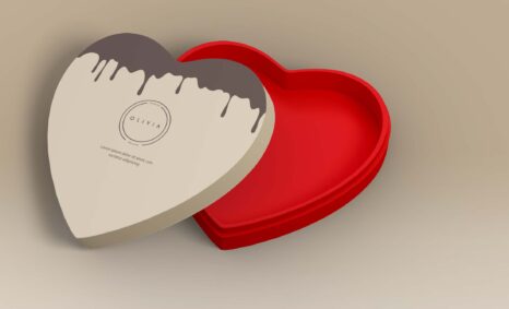 Free Heart Gift Box Mockup