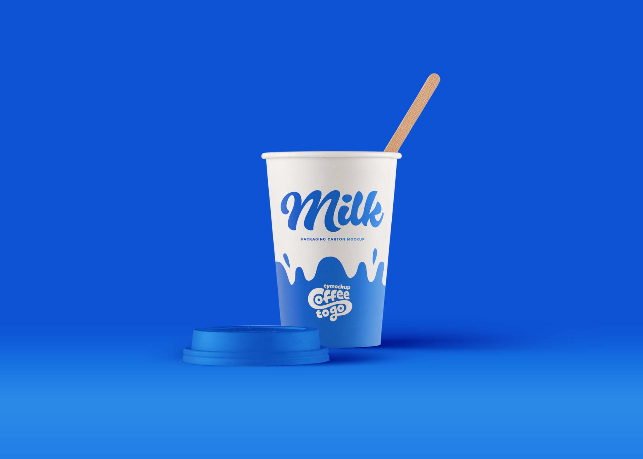 Free Milk Branding Paper Cup Mockup