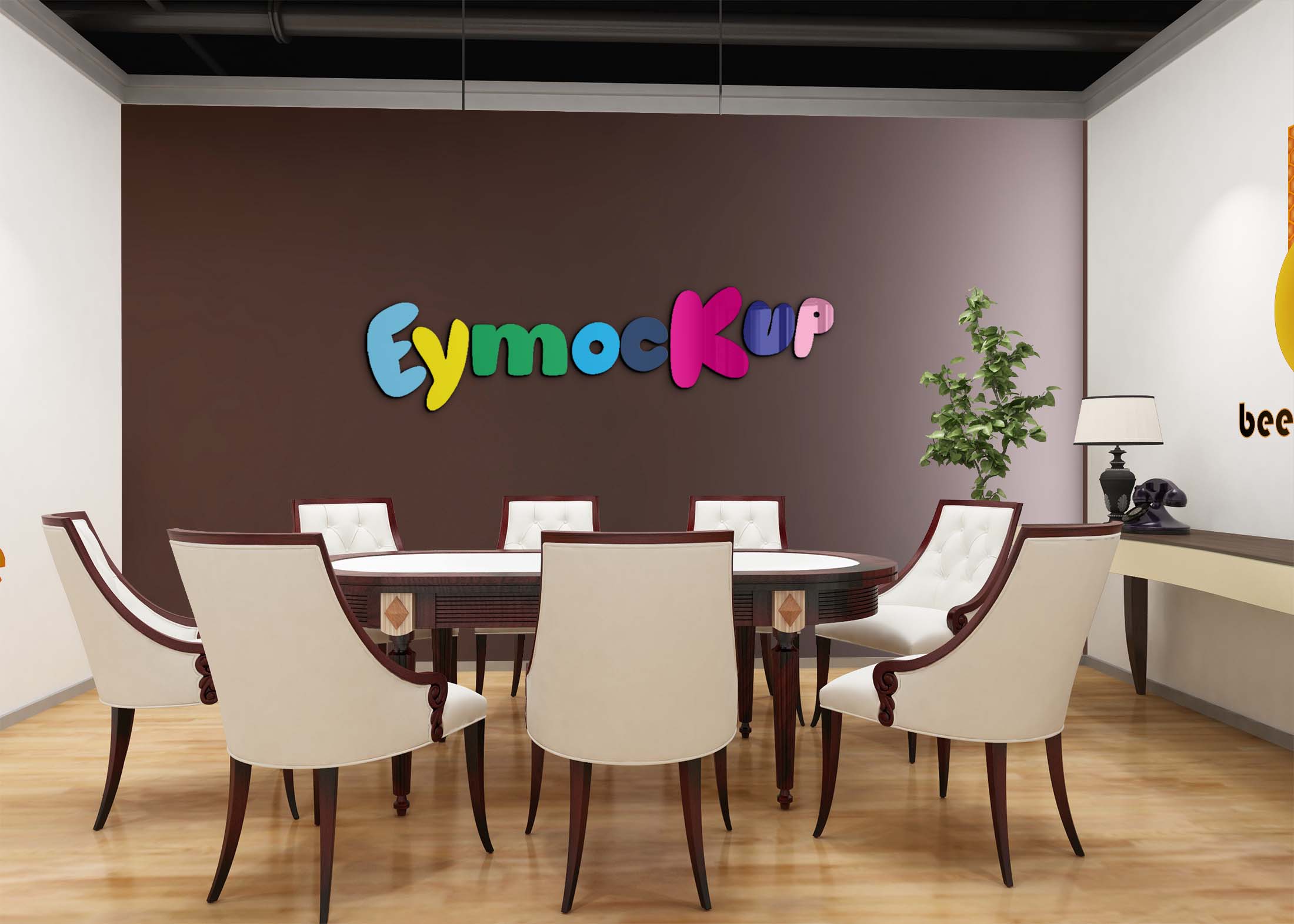 Office Meeting Room Logo Mockup
