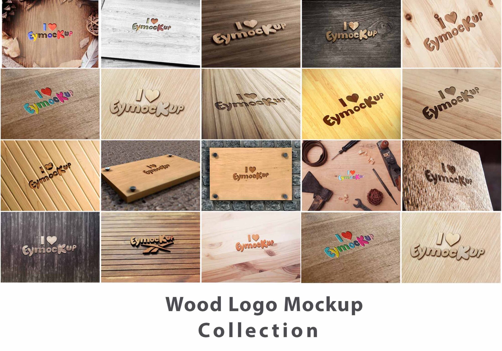Wood Logo Mockups