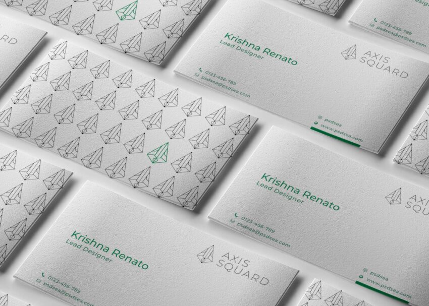 Free Scattered business card mockup