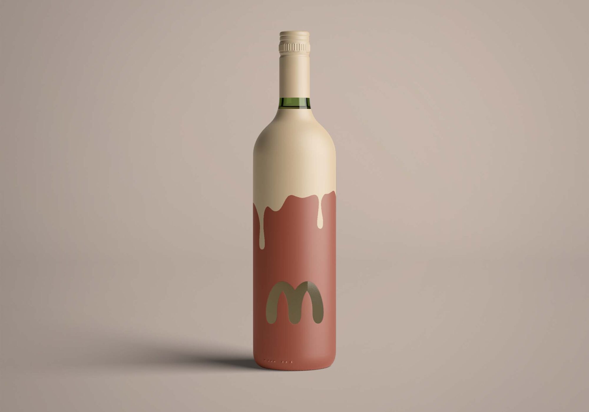 Red Wine Bottle Mockup 3