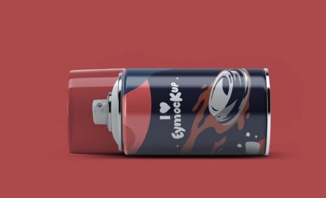 Free Small Can Spray Label Mockup