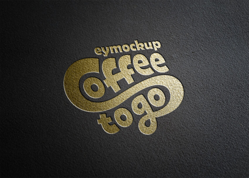 Black Paper Pressed Logo Mockup