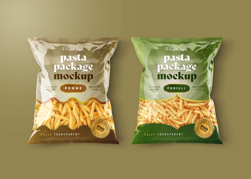 Pasta Pouch Packaging Mockup