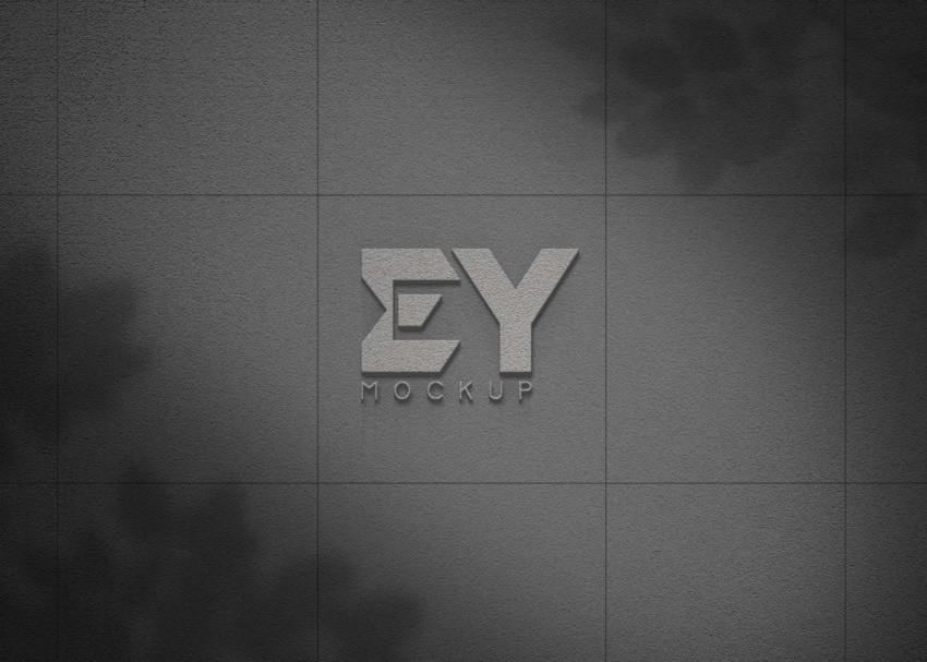 Grey Wall Logo Mockup 1