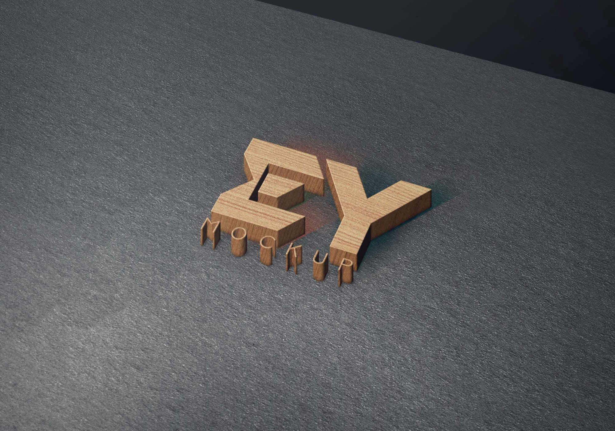 Wood Effect Logo Mockup 4