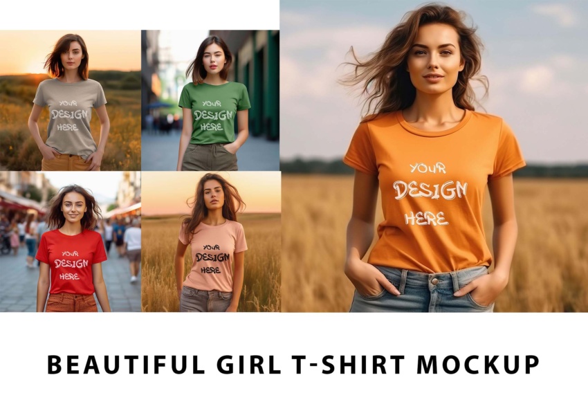 Beautiful Girl T Shirt Mockup 10 1
