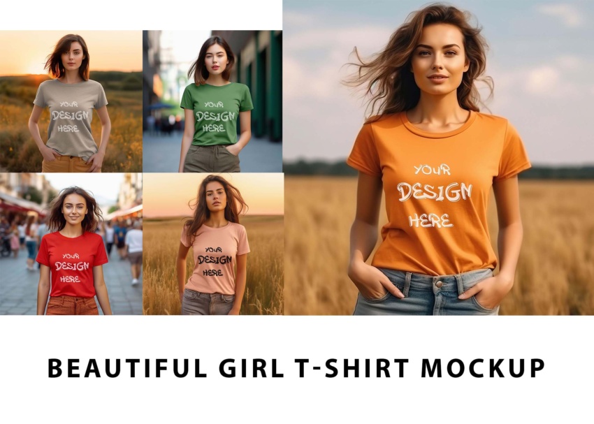 Free Beautiful Girl T-Shirt Mockup Download Beautiful Girl T Shirt Mockup 10 1