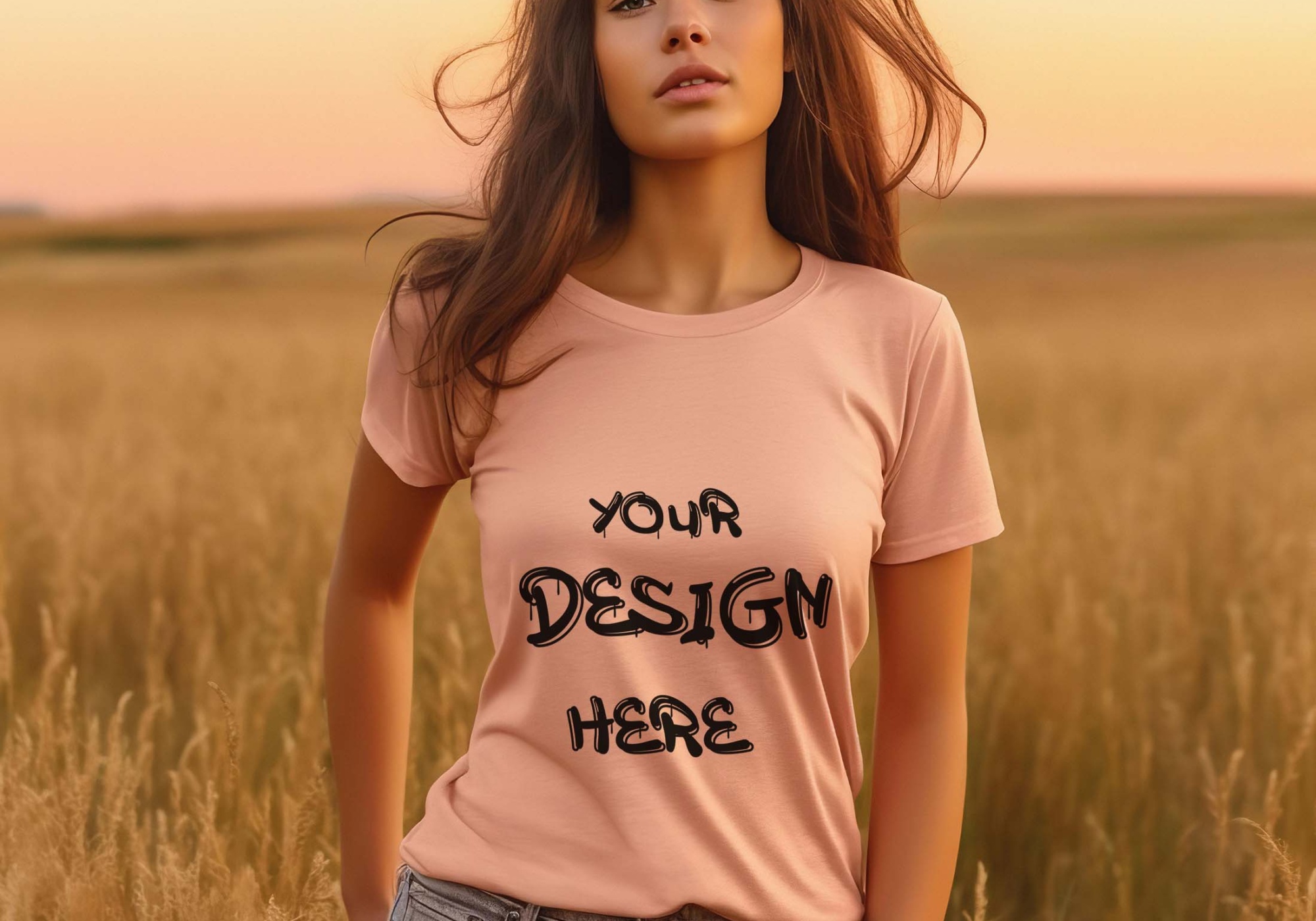 Beautiful Girl T Shirt Mockup 10