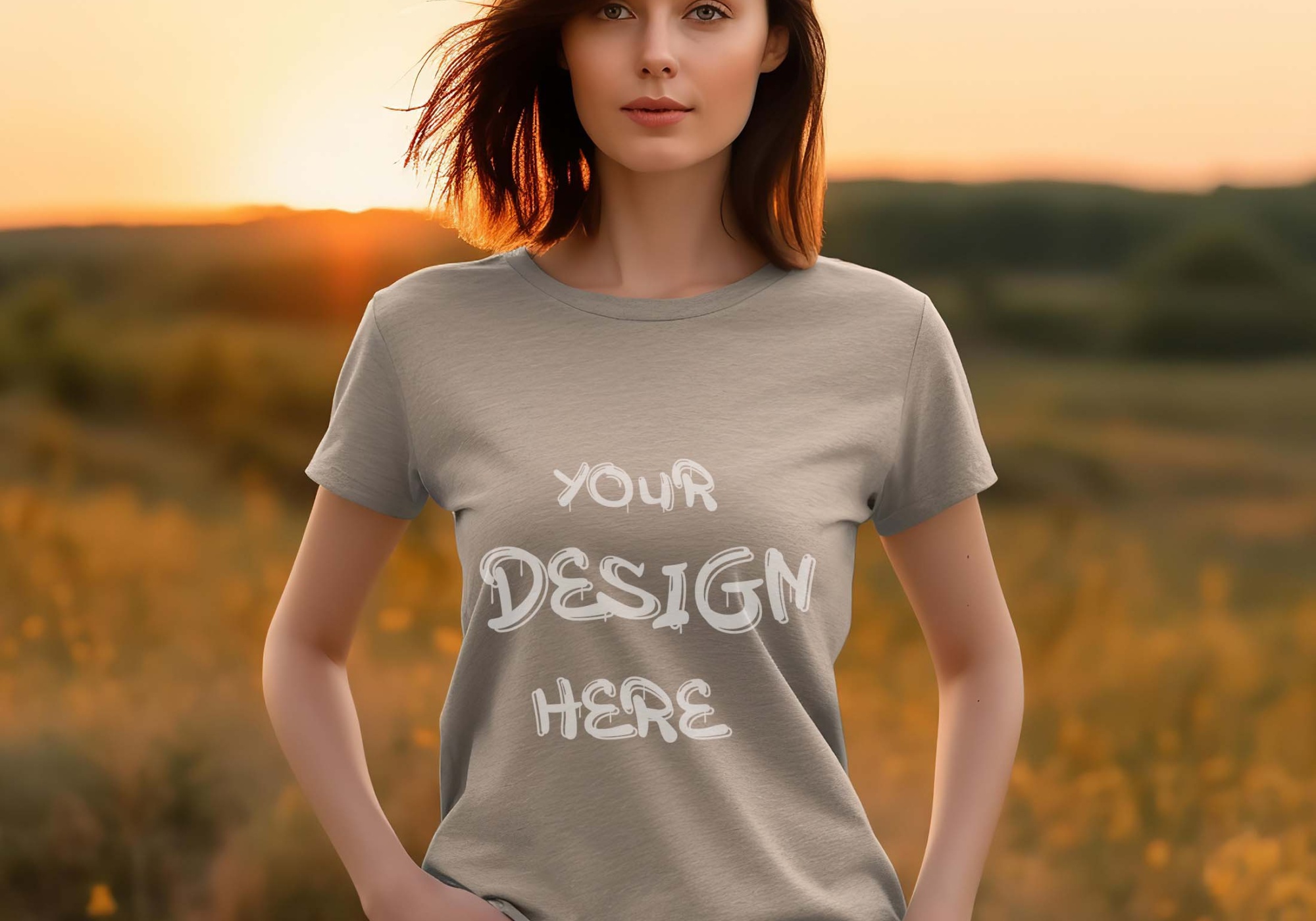 Beautiful Girl T Shirt Mockup 4