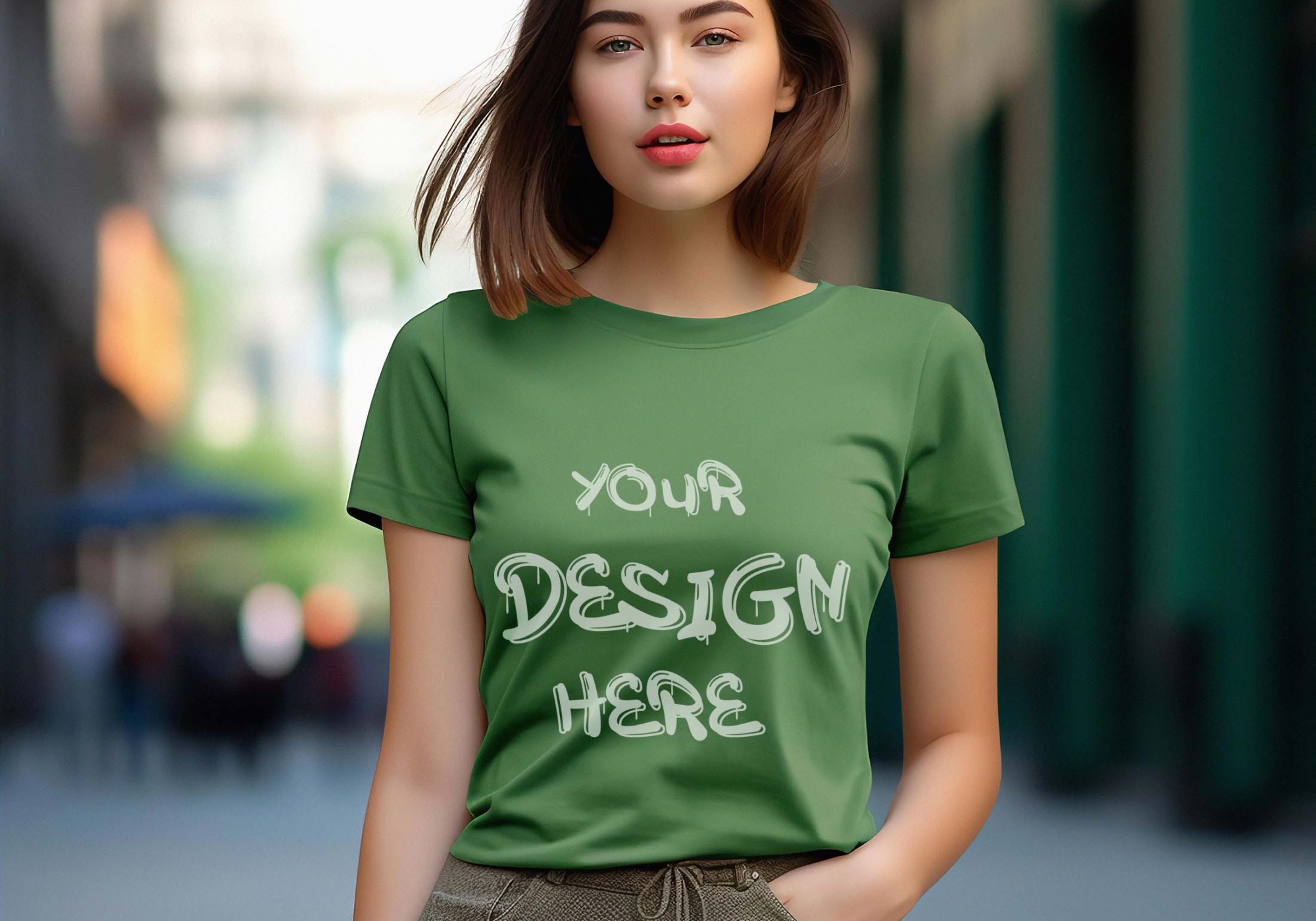 Beautiful Girl T Shirt Mockup 6