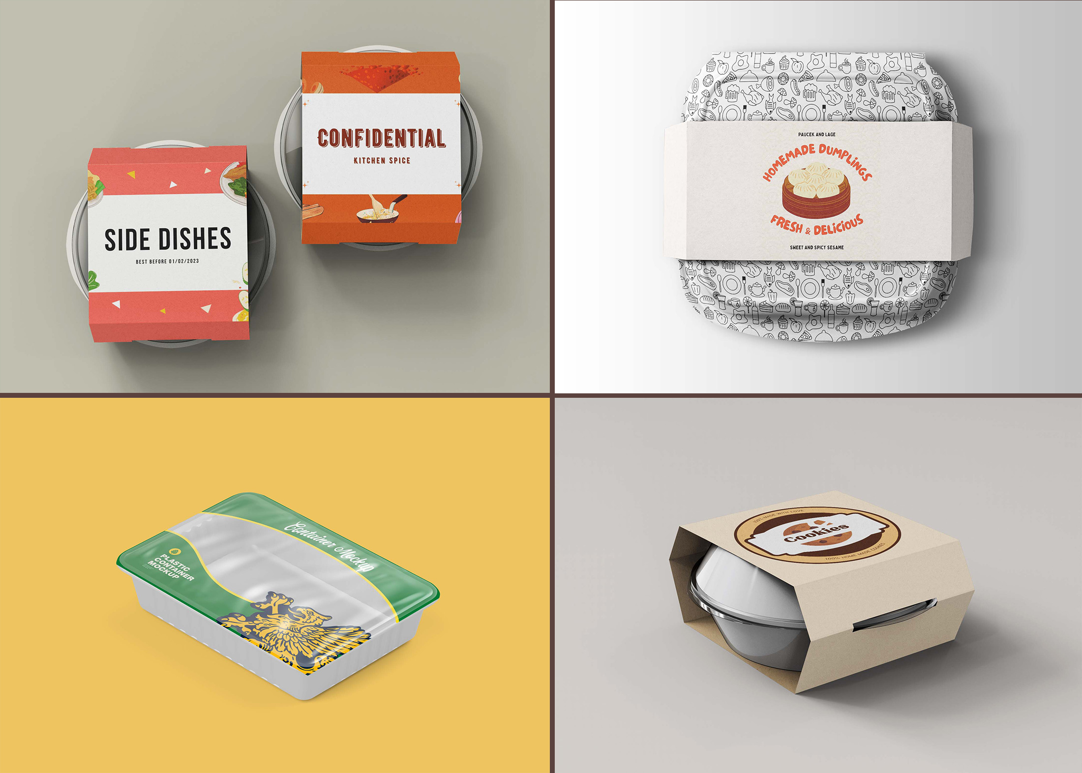 Fast Food Packaging Mockup Templates Fast Food Container Packaging Mockups 2 1