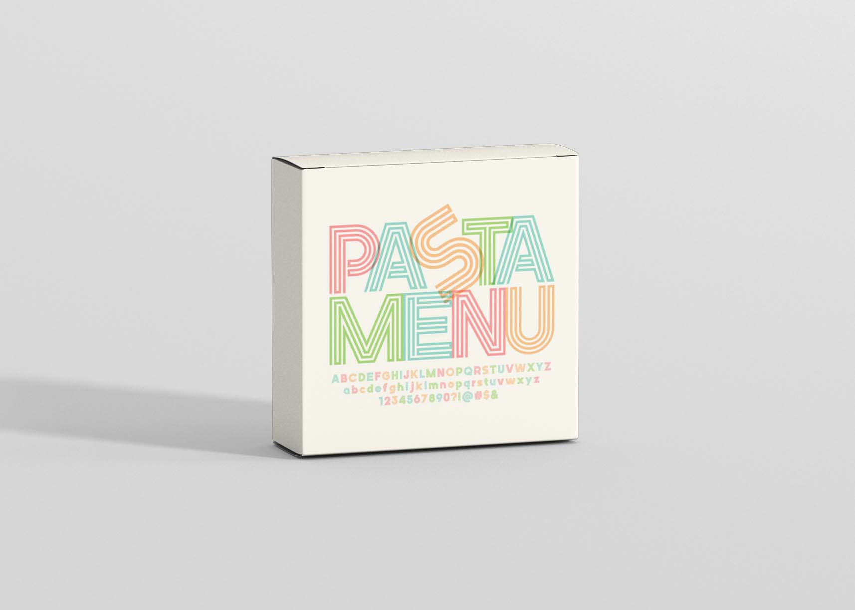 Stylish Pasta Carton Box Mockups Pasta Carton Box Mockups 1