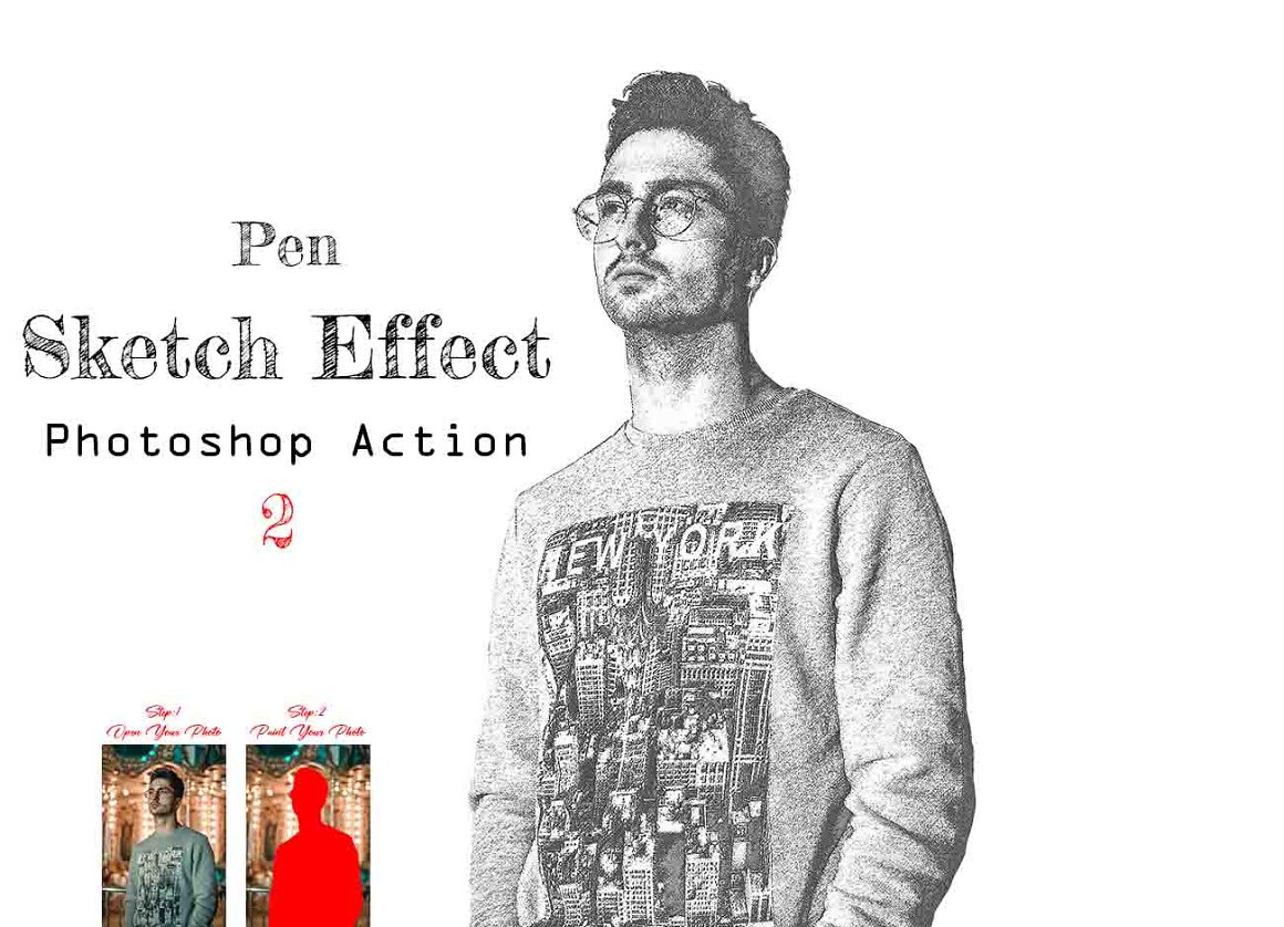 Modern Sketch Photoshop Action 2 - Design Cuts