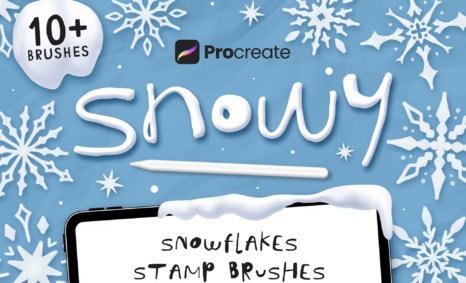snowy procreate stamp brushes