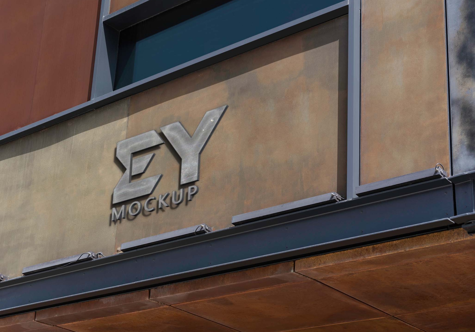 Cafe Wall Logo Mockup Design Template Cafe Wall Logo Mockup 1