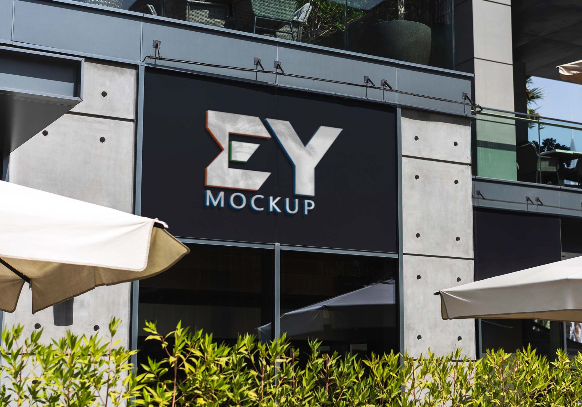 Cafe Wall Logo Mockup Design Template Cafe Wall Logo Mockup 2