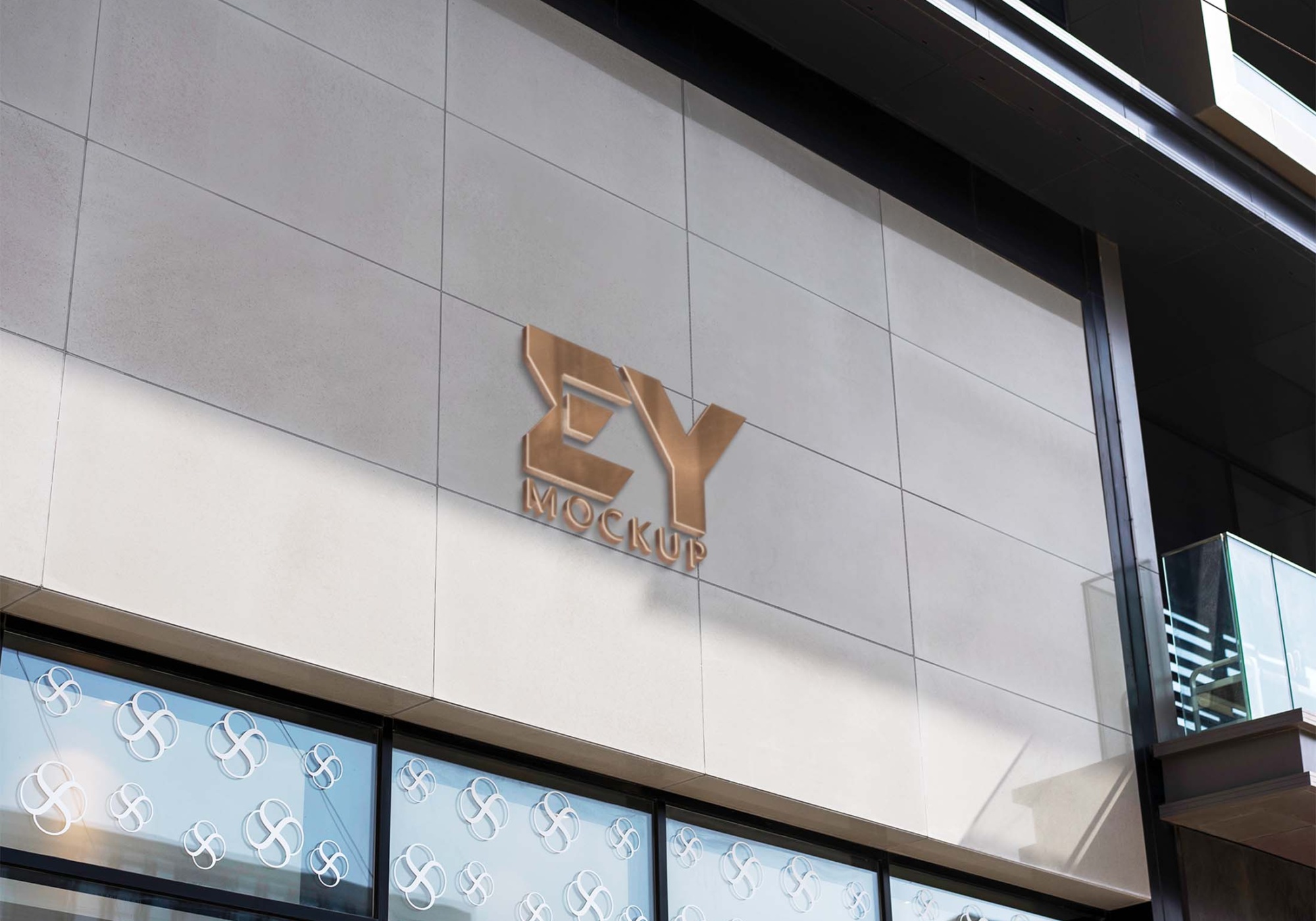 Cafe Wall Logo Mockup Design Template Cafe Wall Logo Mockup 4