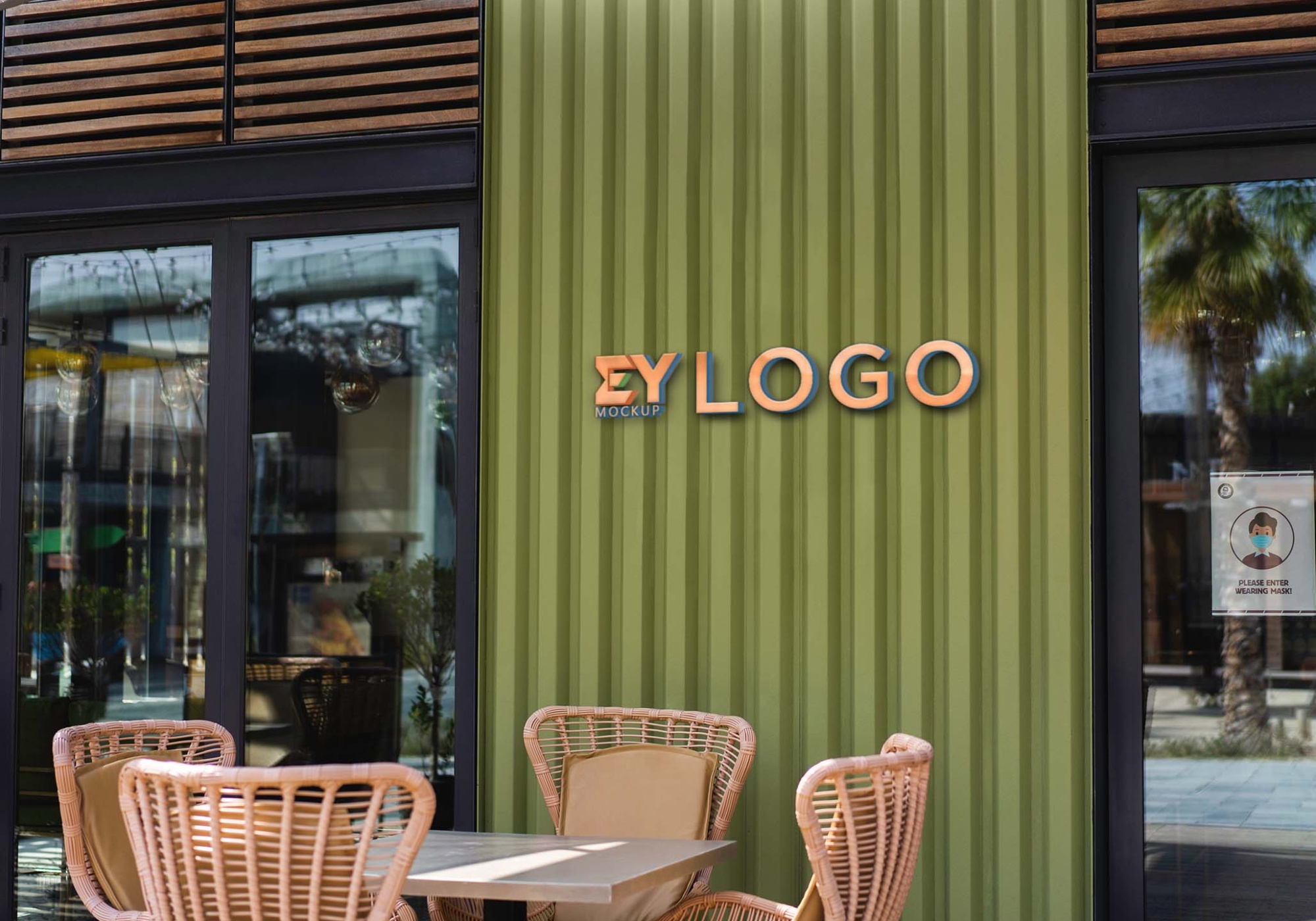 Stylish Cafe Logo Mockup Download Restaurant Cafe Logo Mockup 1