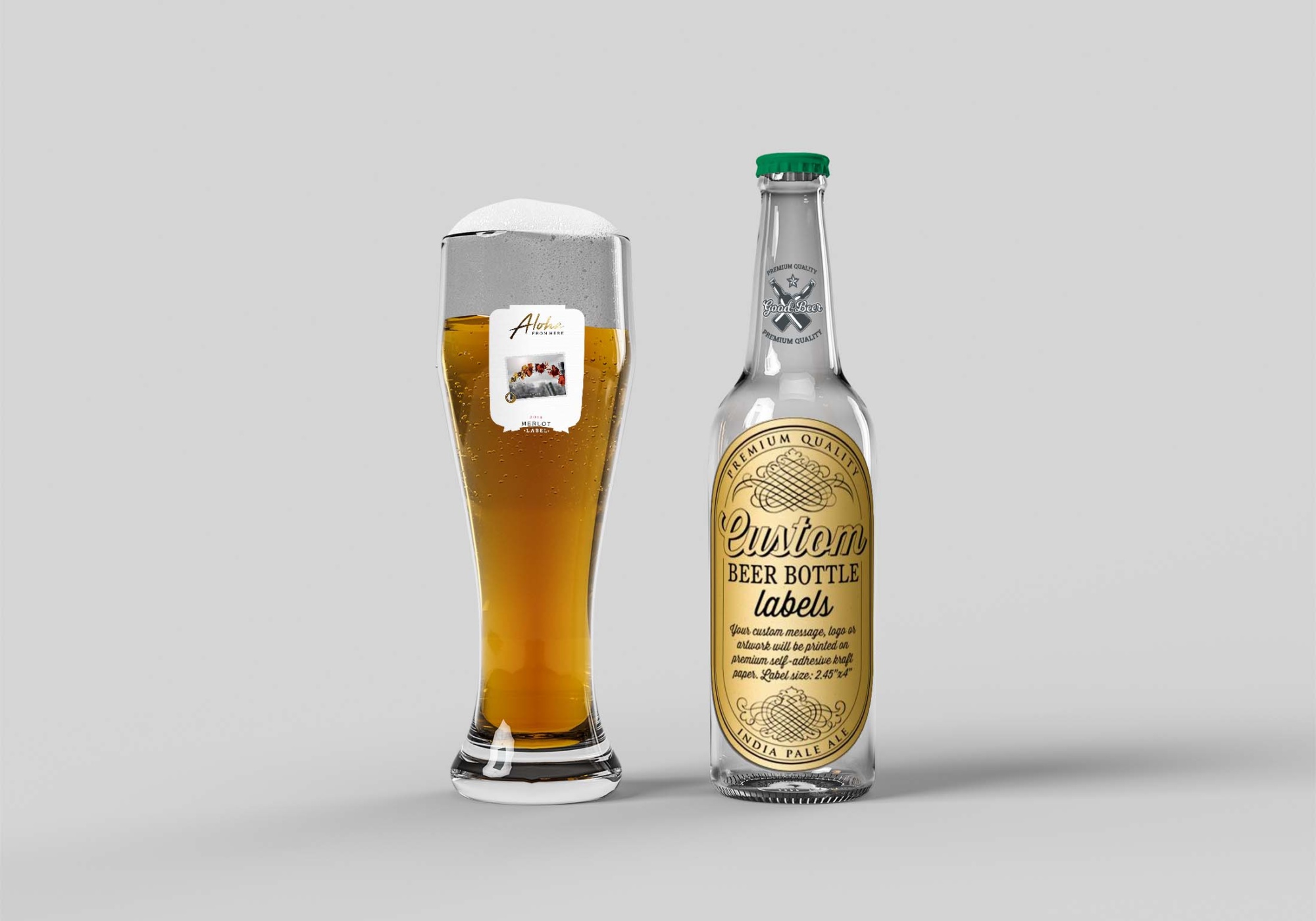Download Beer Glass Bottle Mockups Beer Glass Bottles Mockup 3