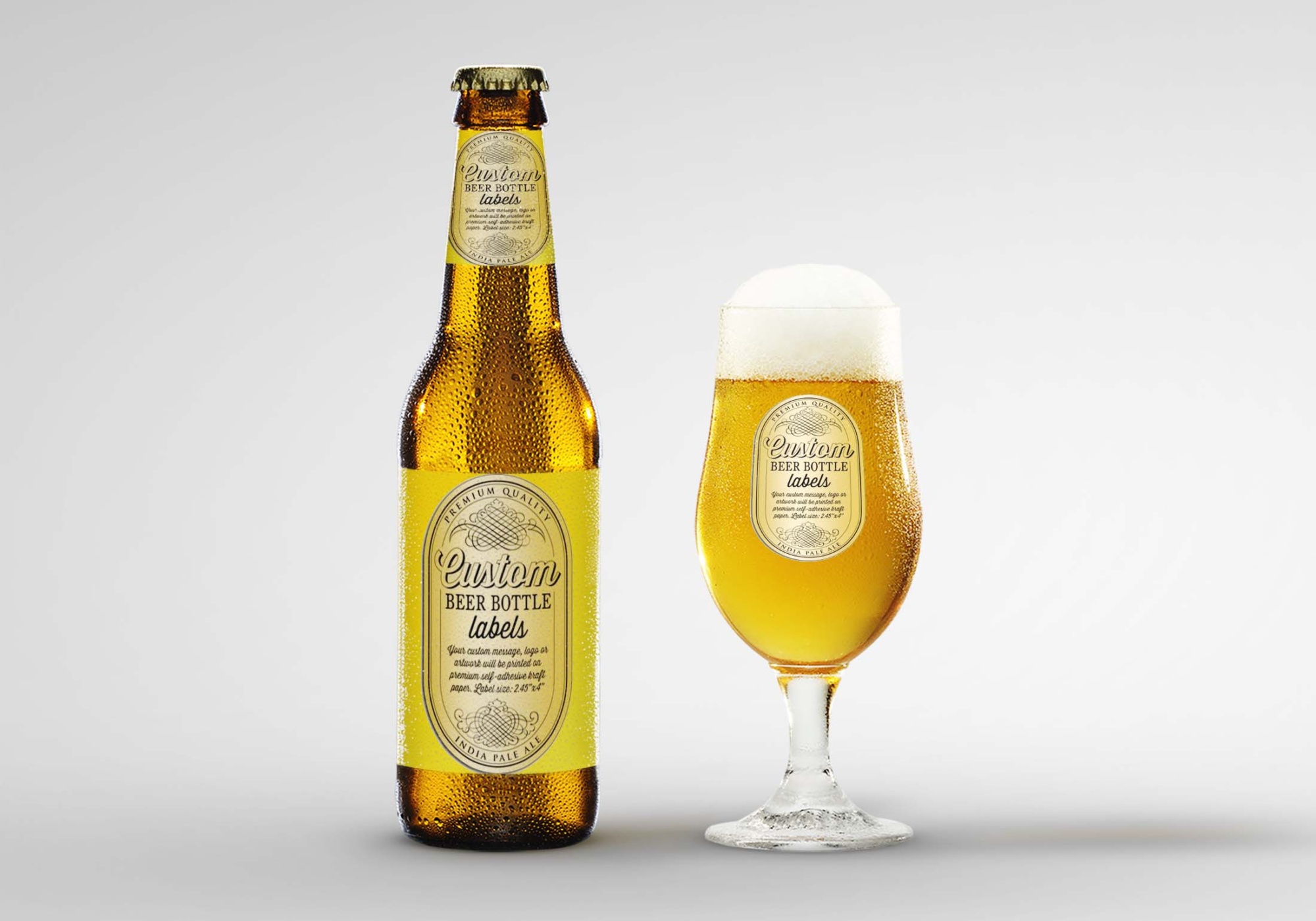 Download Beer Glass Bottle Mockups Beer Glass Bottles Mockup 4