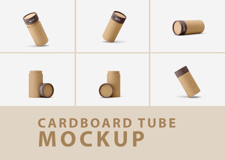 Cardboard Tube Mockup PSD 1 1