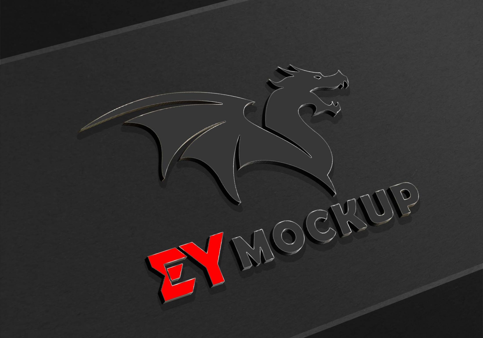 Dragons 3D Logo Mockup 1