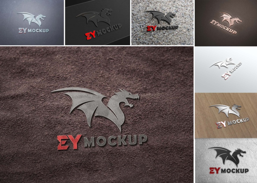 Dragons 3D Logo Mockup 6 1 1