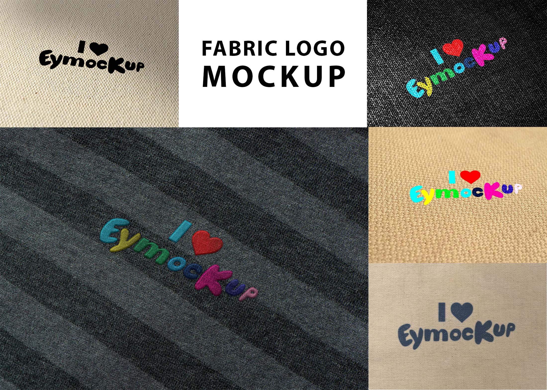 Realistic Fabric Logo Mockup Download