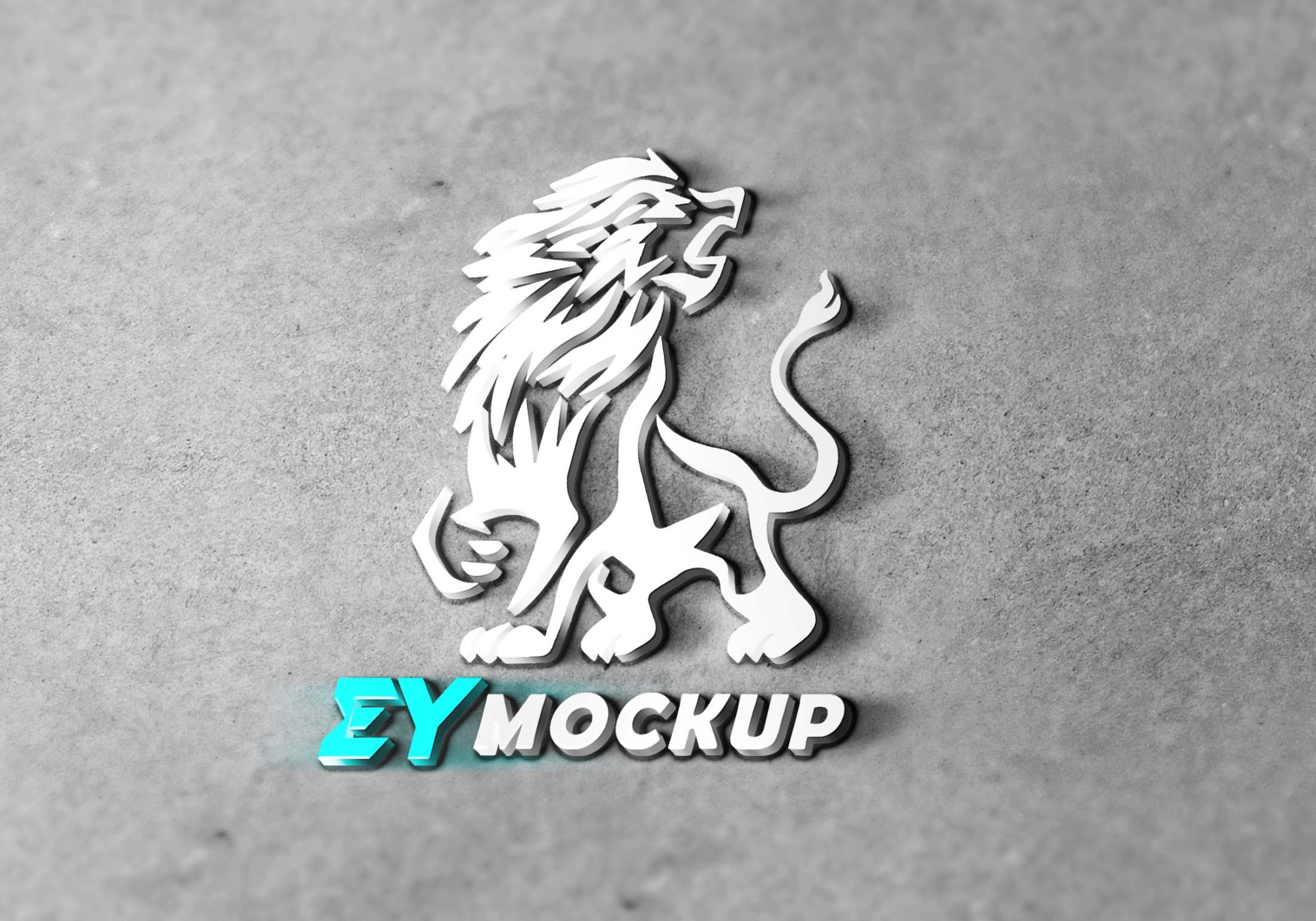 Lion 3D Logo Mockup PSD 2