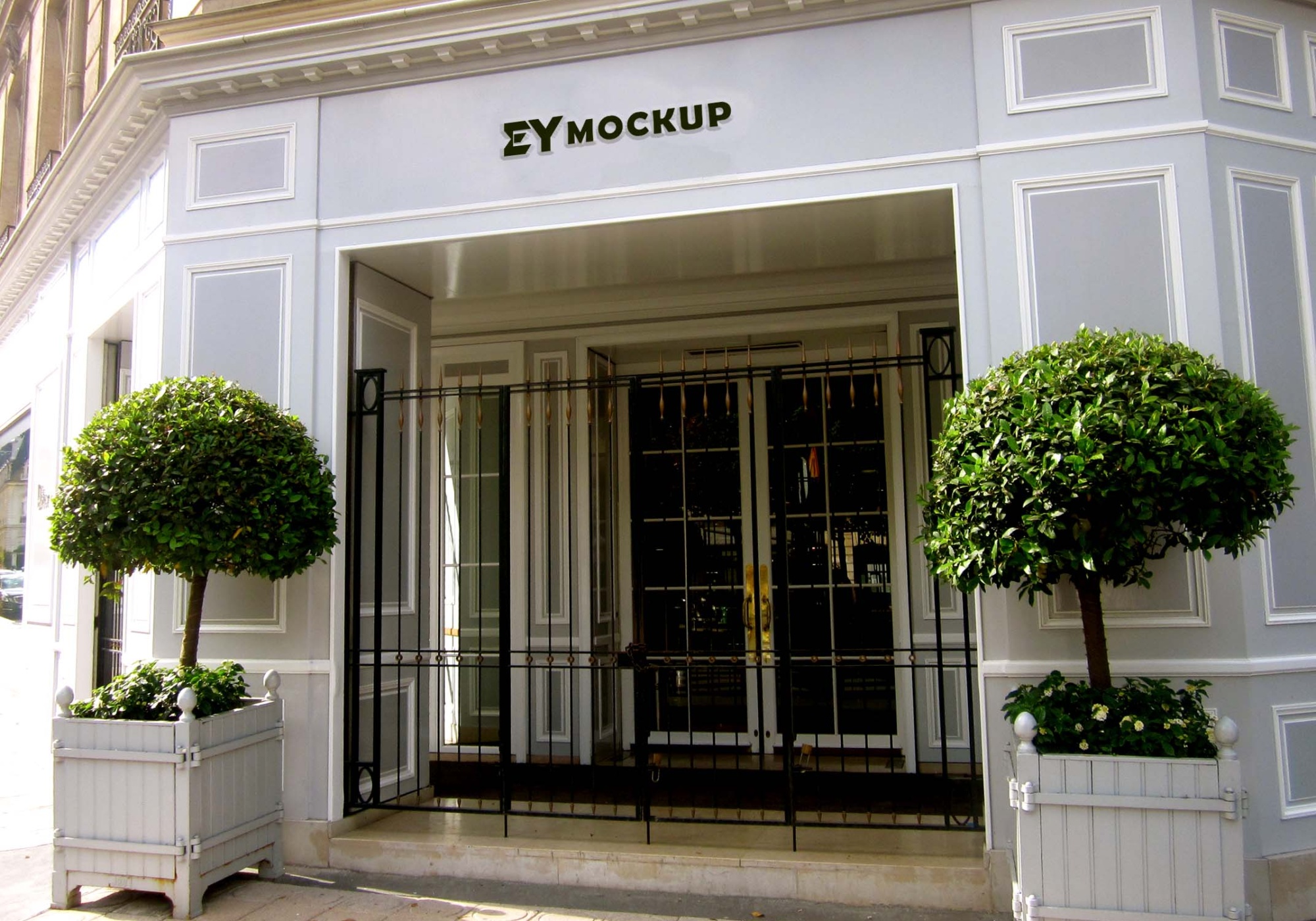 Mall Storefront Logo Mockup PSD 2