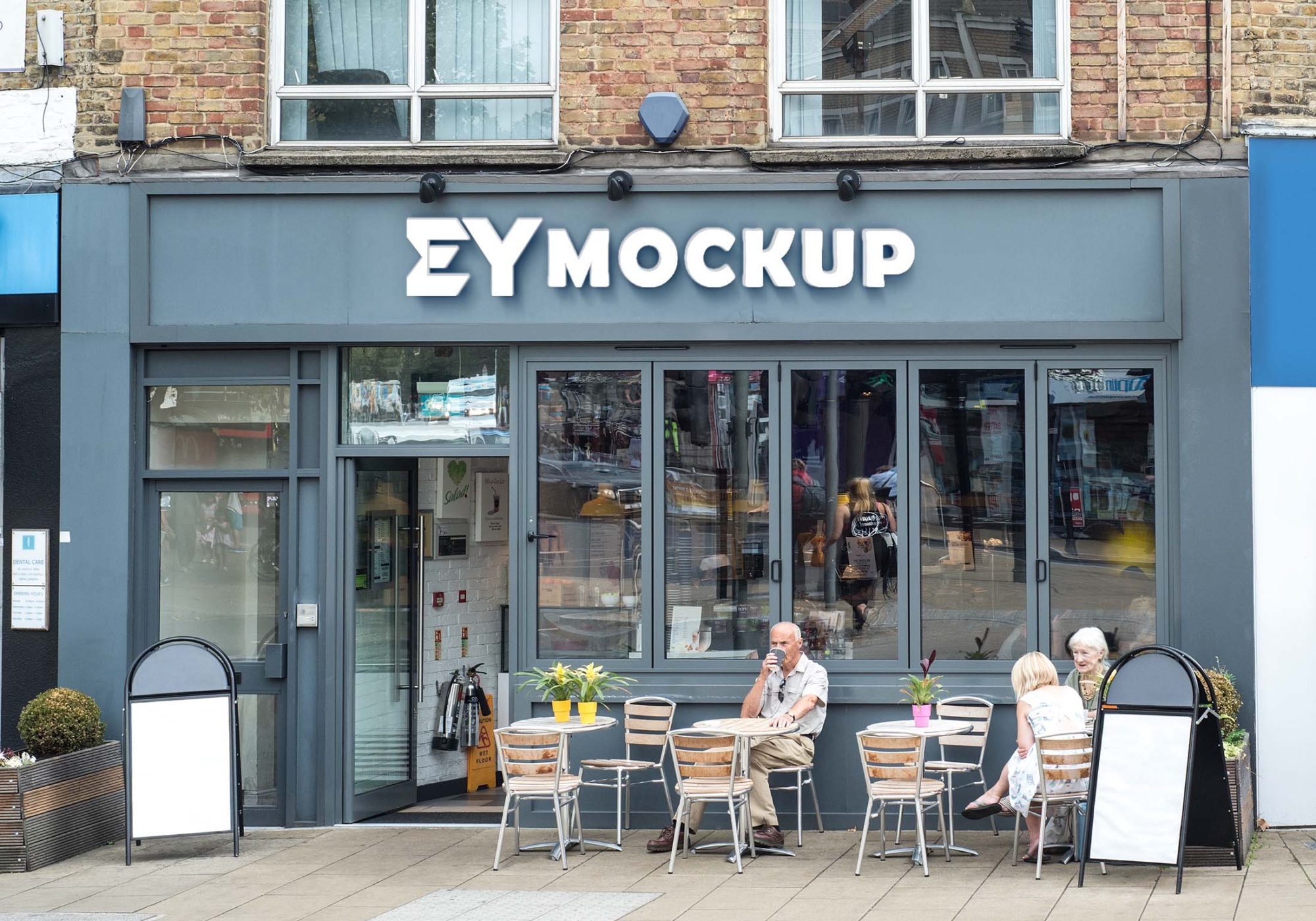 Shop Logo Mockup for Easy Customization Shop Facade Logo Mockup PSD 4