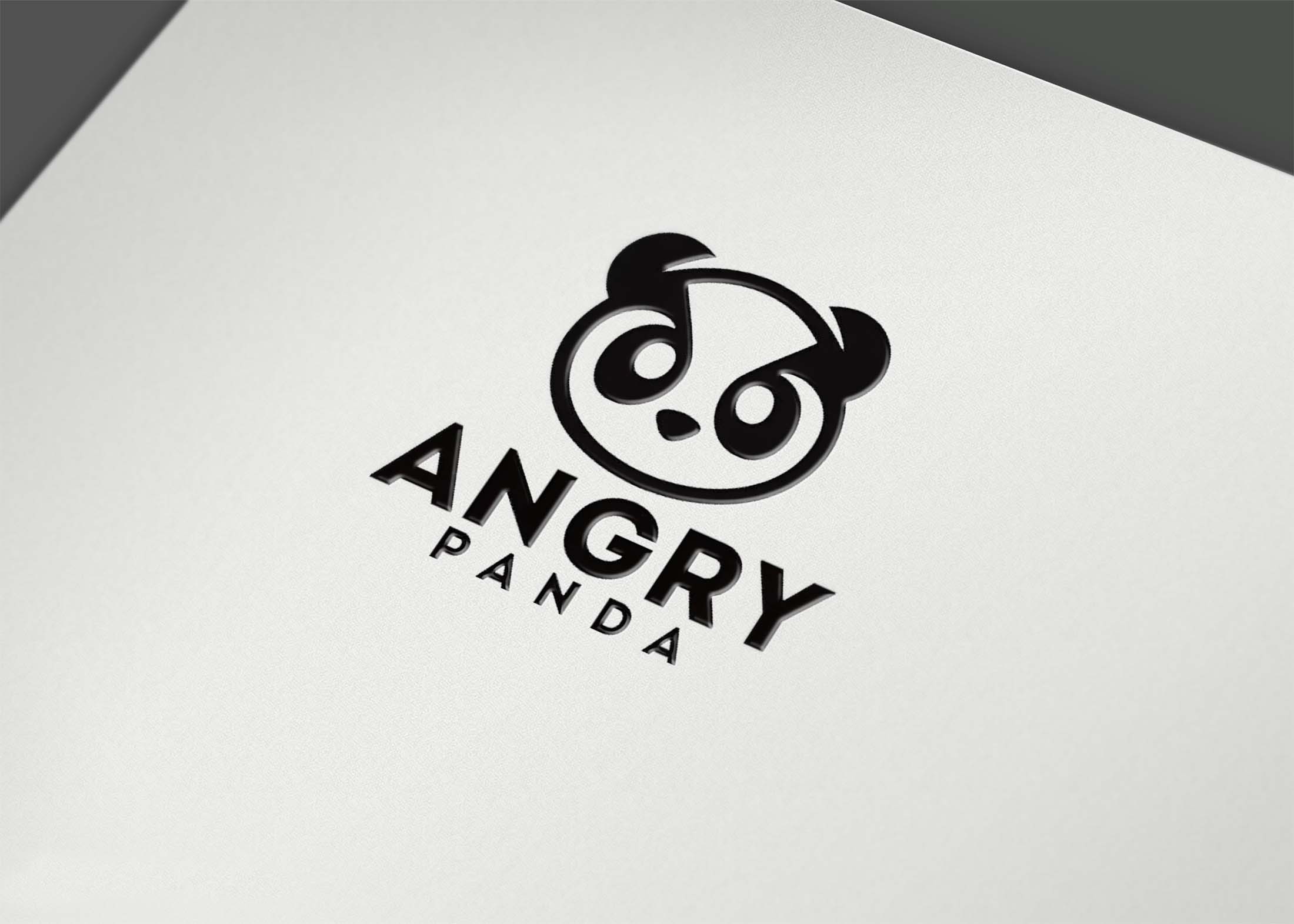 Angry panda Logo Mockup PSD 13