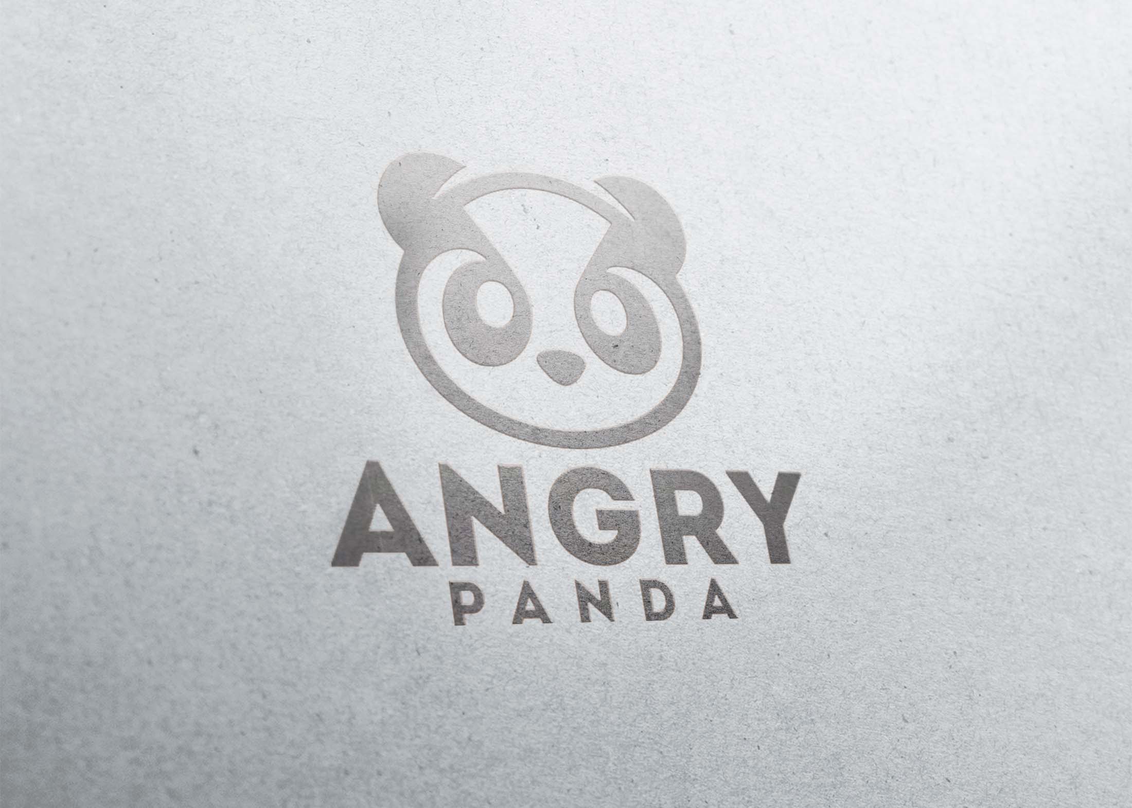 Angry panda Logo Mockup PSD 7