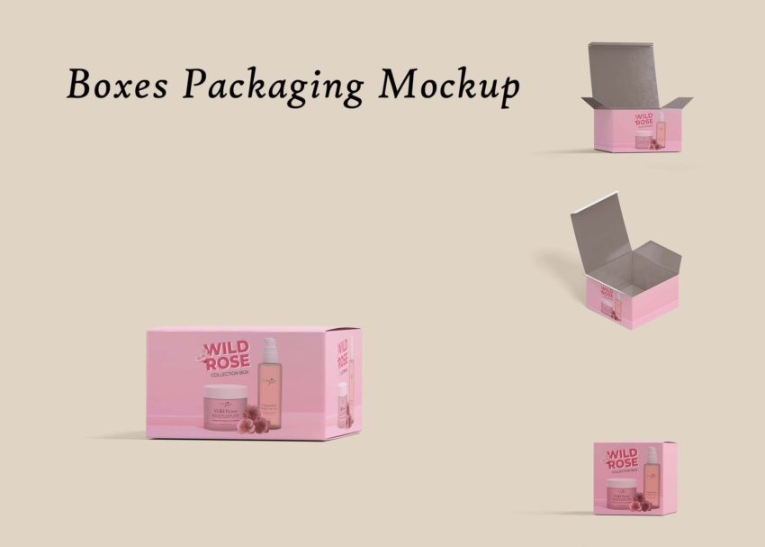 Boxes Packaging Mockup (PSD)