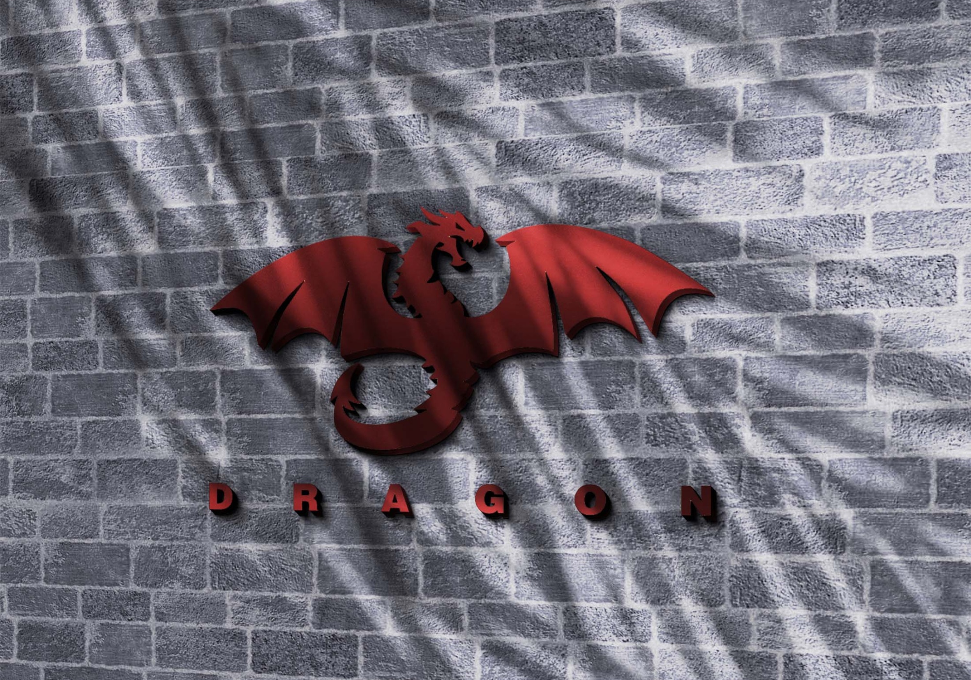 Flying Dragon 3D Logo Mockups 4