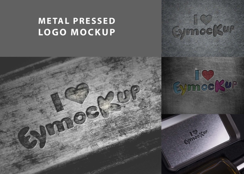 Free Metal Pressed Logo Mockup 1 1