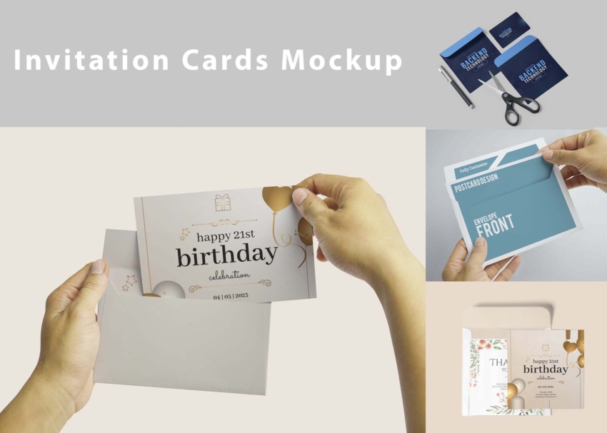Elegant Invitation Cards Mockup Design Invitation Cards Mockup 8
