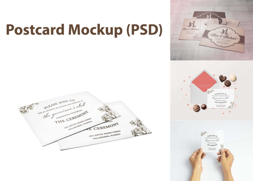 Postcard Mockup (PSD) Postcard Mockup PSD 1 1