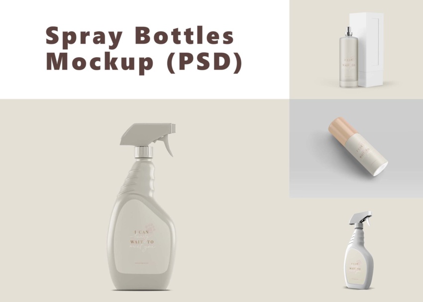 Spray Bottles Mockup PSD 5