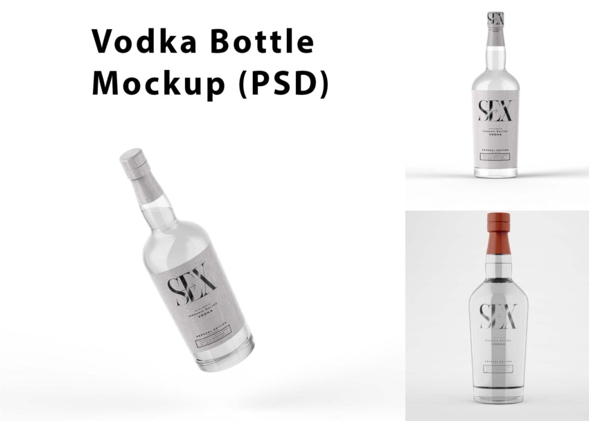 Vodka Bottle Mockup PSD 4