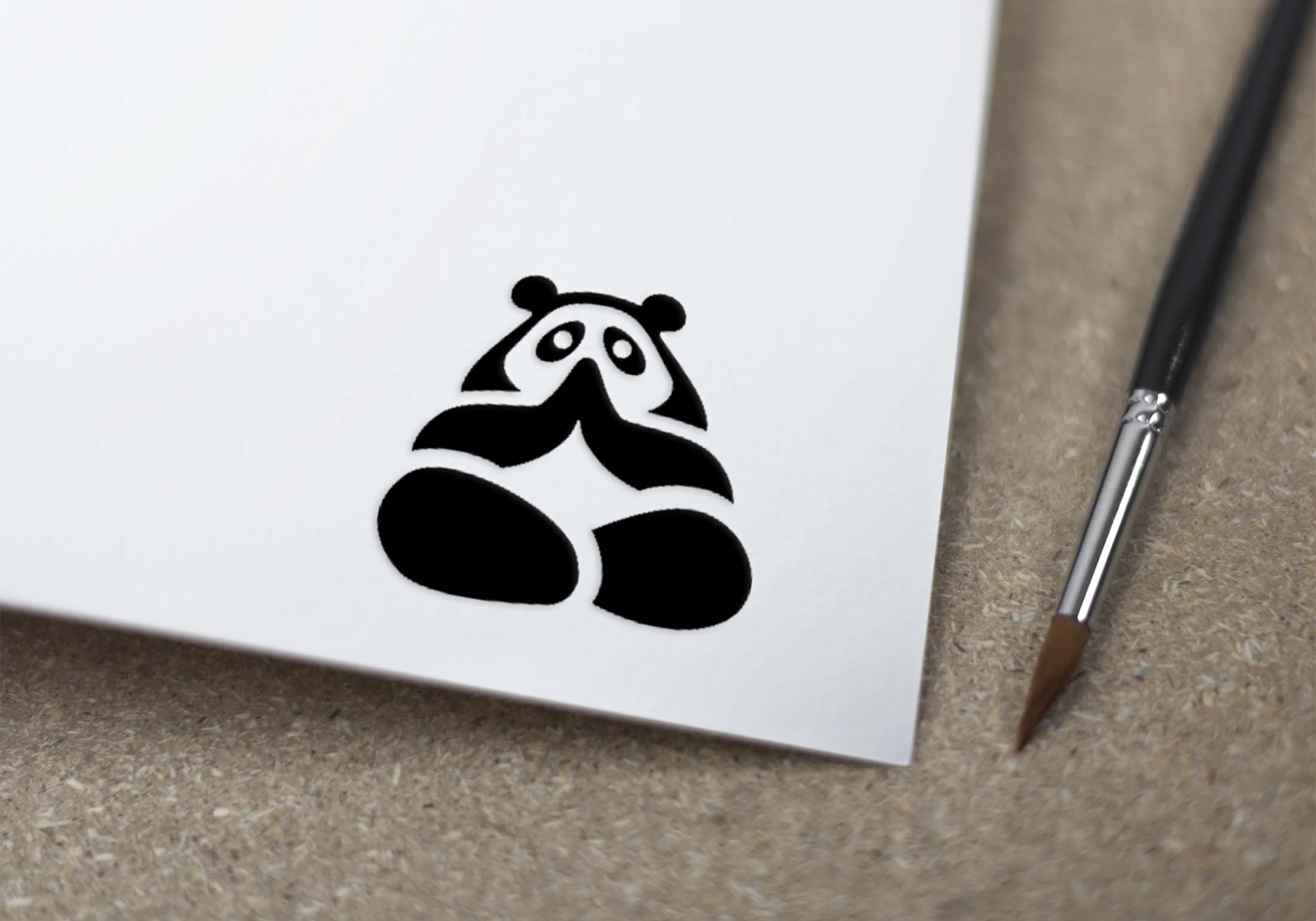 Yoga Panda Logo Mockup PSD 3