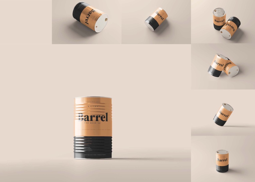 Barrel Mockup (PSD)