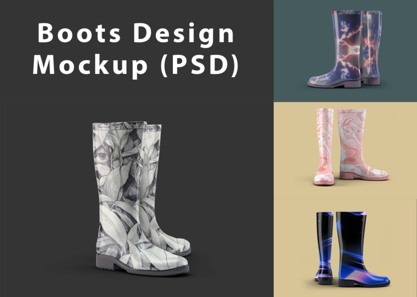 Stylish Boots Design Mockup Download Boots Design Mockup PSD 4