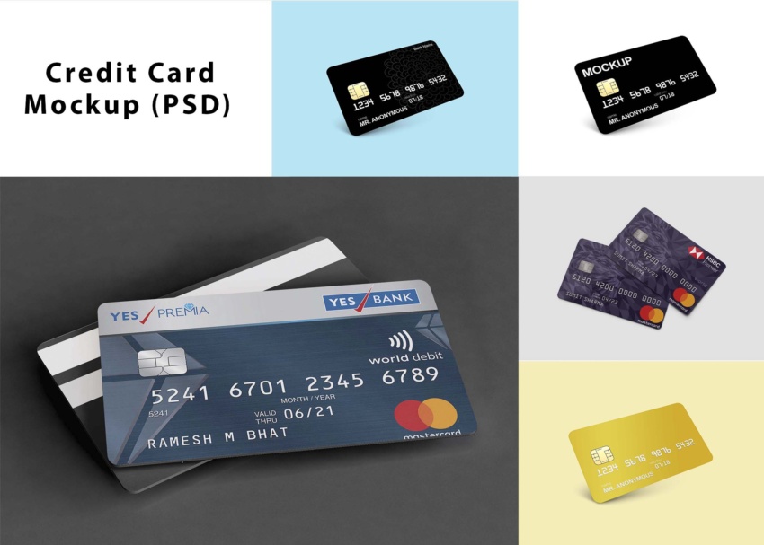 Downloadable Credit Card Mockup PSD Credit Card Mockup (PSD)